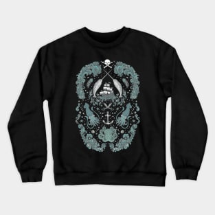 Sea Creature Pirates Illustration Crewneck Sweatshirt